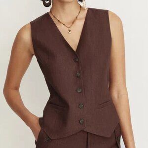 100% Linen/Cotton - Evelyn Adjustable Belt Vest Top - Fabrique